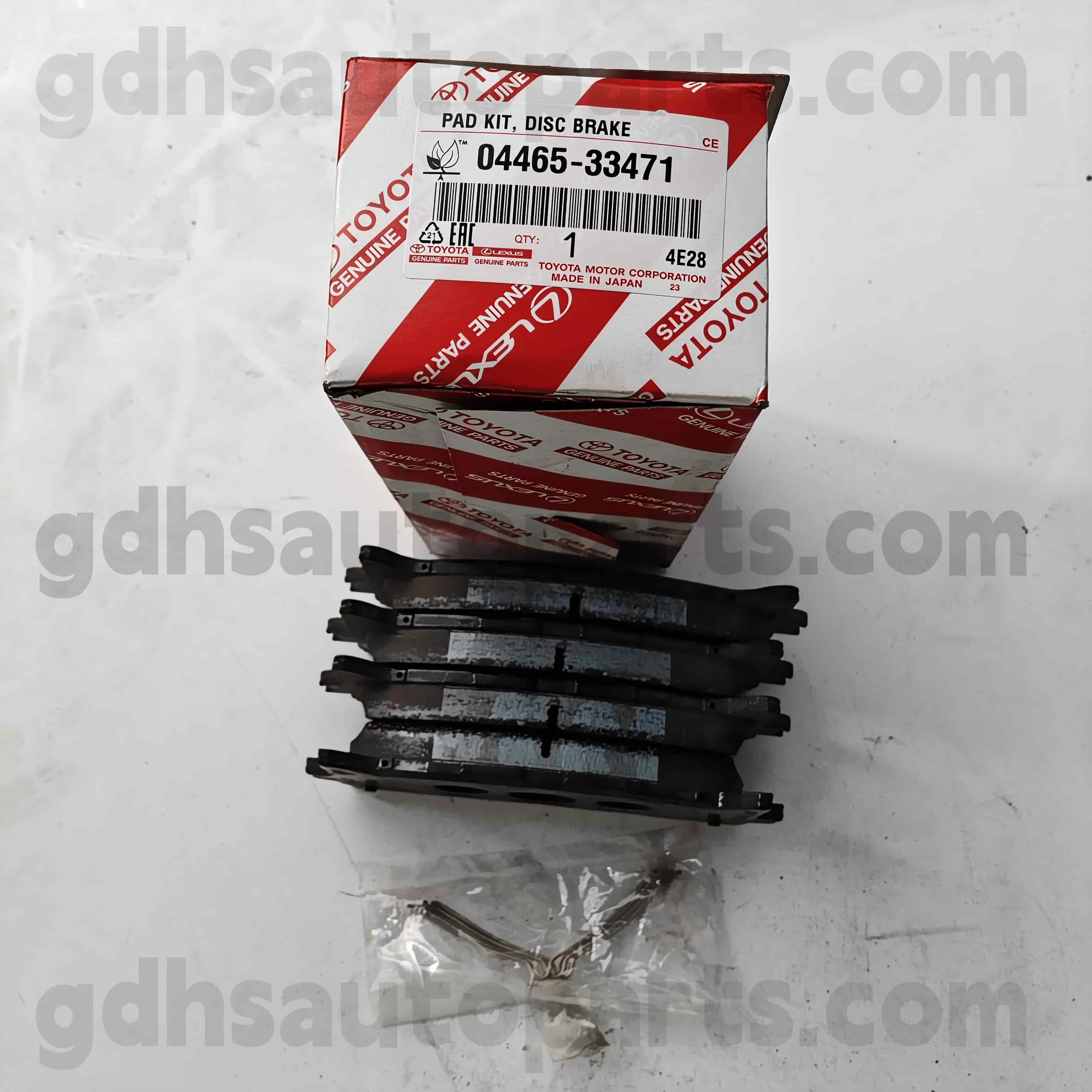 04465-33471 Toyota valódi alkatrészek Elülső fékbetétek Camry-hez 、 Lexus ES240/350 alváz no. ACV51, ASV50, AVV50..taiw