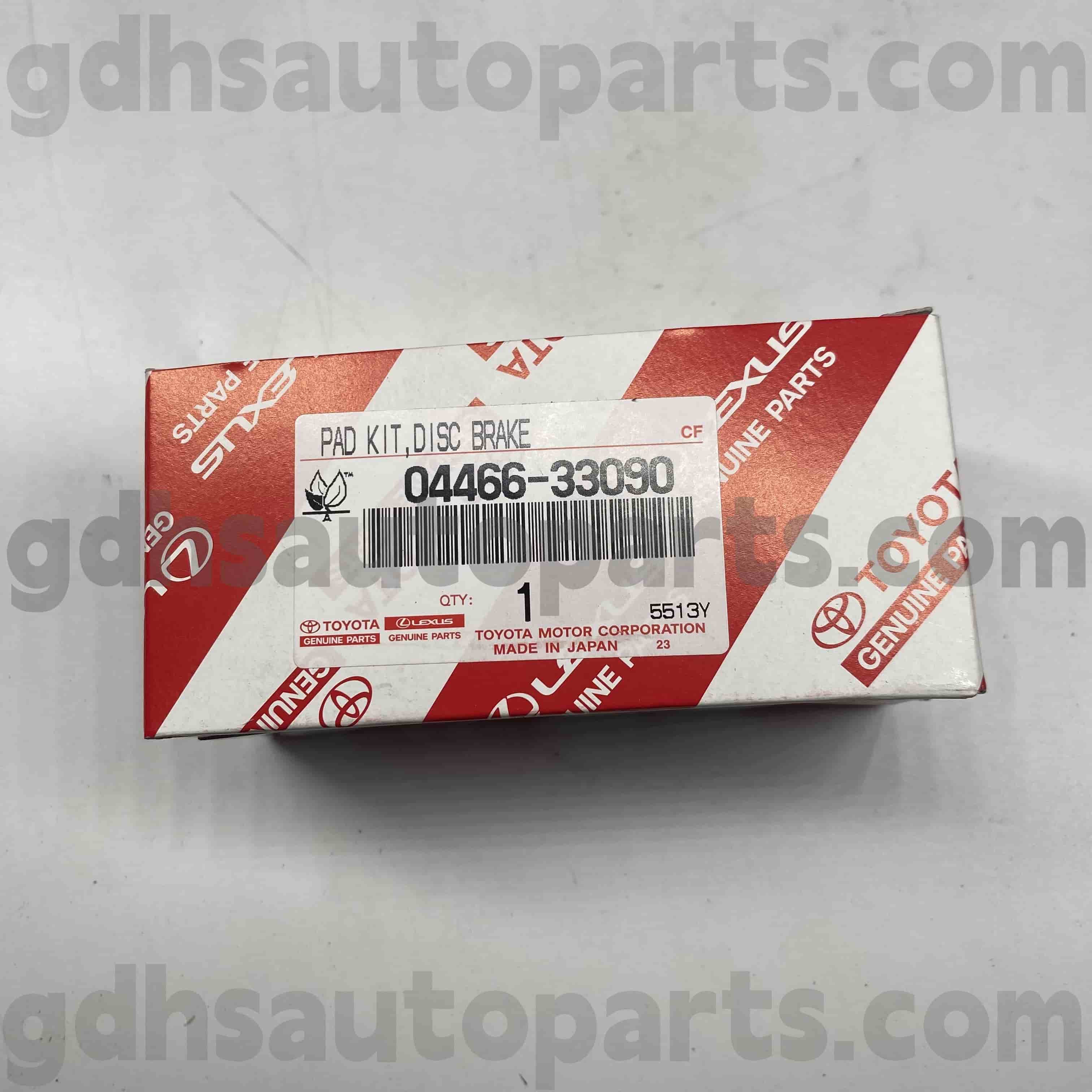 04466-33090 Toyota valódi alkatrészek Hátsó fékbetétek Camry számára, Lexus ES300/330 alvázszám. ACV30 MCV30 ES