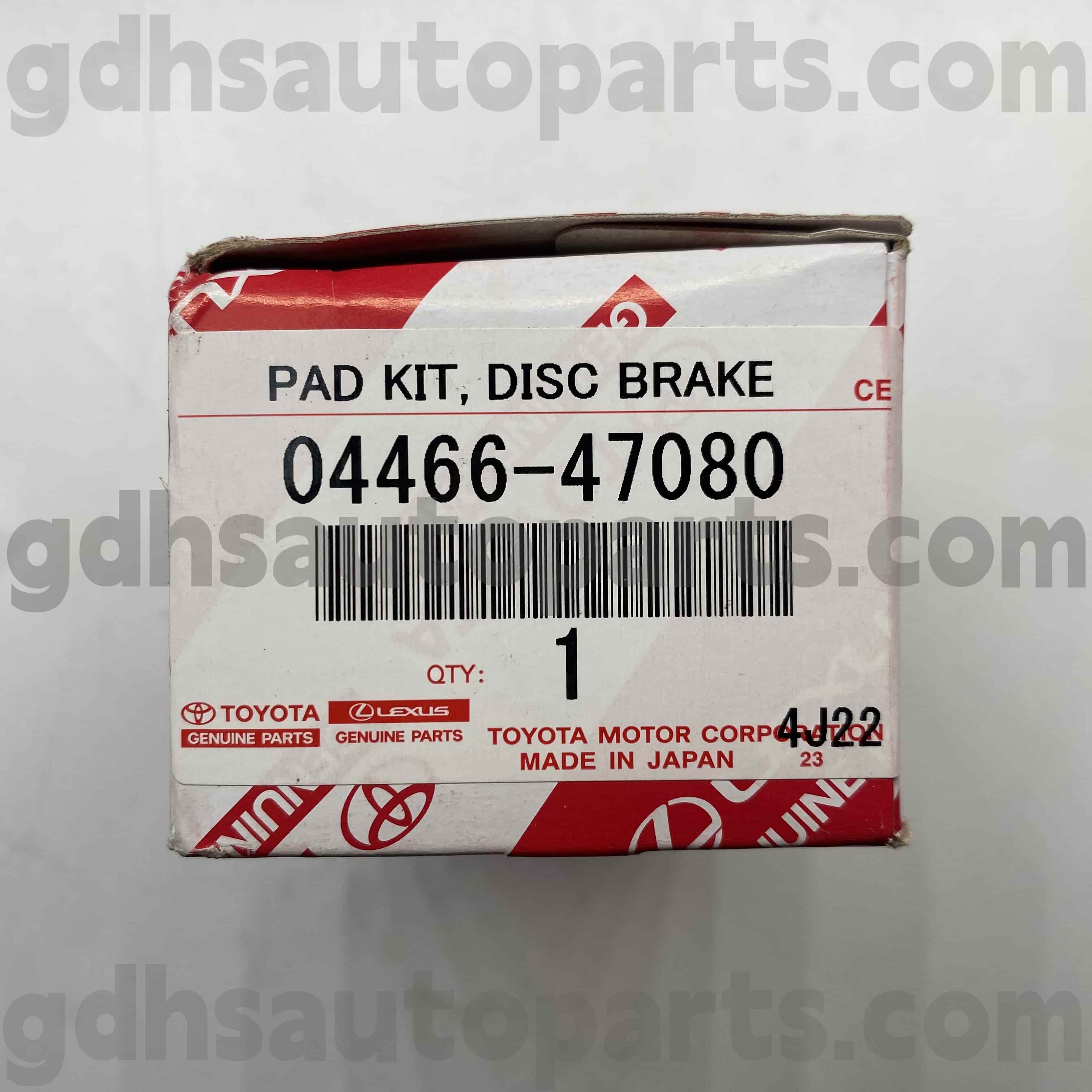 04466-47080 Toyota valódi alkatrészek Hátsó fékbetétek Corolla, Auris, Prius alváz no. ZRE182 ZRE181
