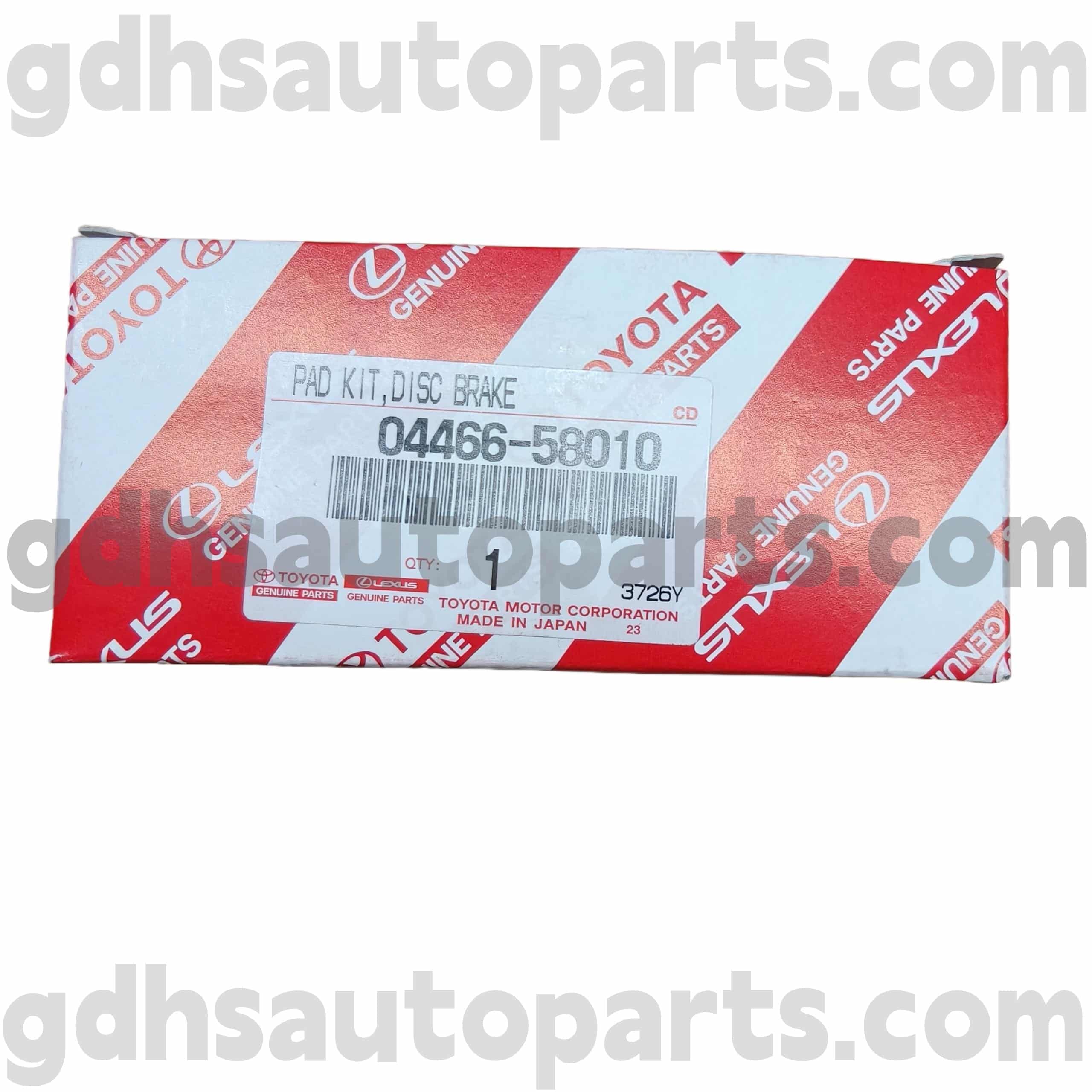 04466-58010 Toyota valódi alkatrészek Hátsó fékbetétek a Previa-hoz, Alphard, Becsülési alváz no. GGH20