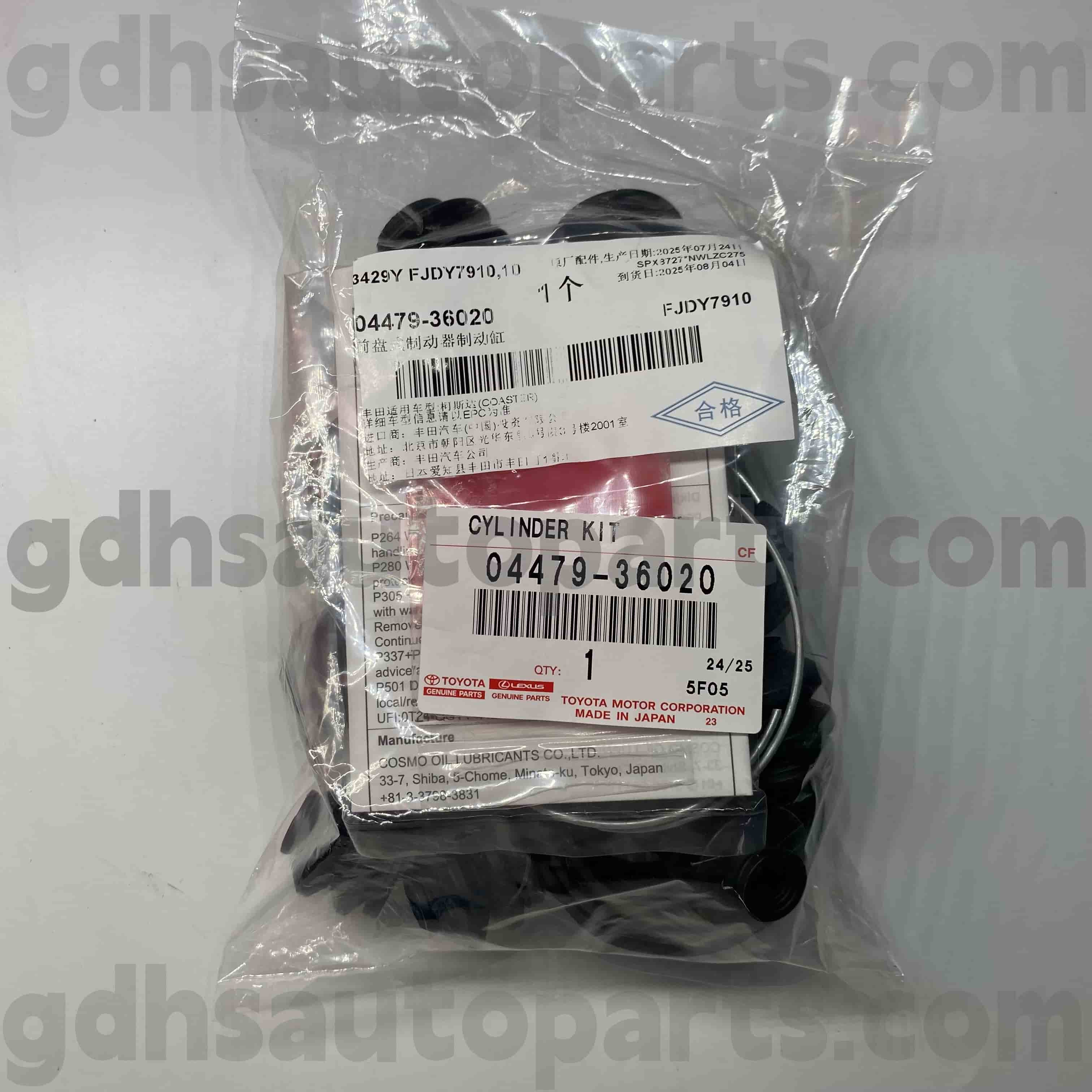 04479-36020 TOYOTA Eredeti alkatrészek Elülső fékhenger javító készlet a Coaster alvázhoz. BB40 50