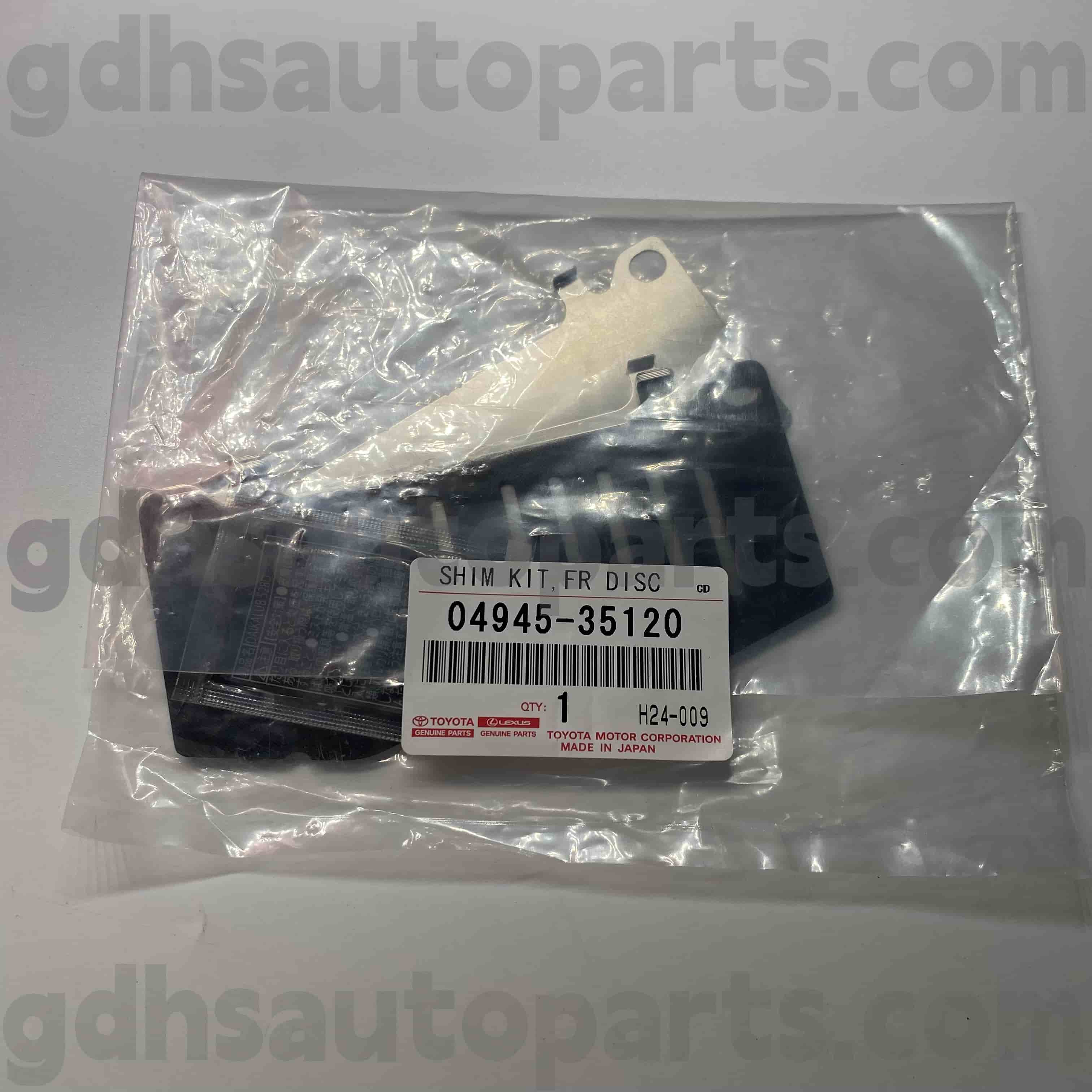 04945-35120 Toyota valódi alkatrészek Fék hangszigetelő párnák a Land Cruiser Prado-hoz, Fortuner, Hilux alváz no. TRJ120