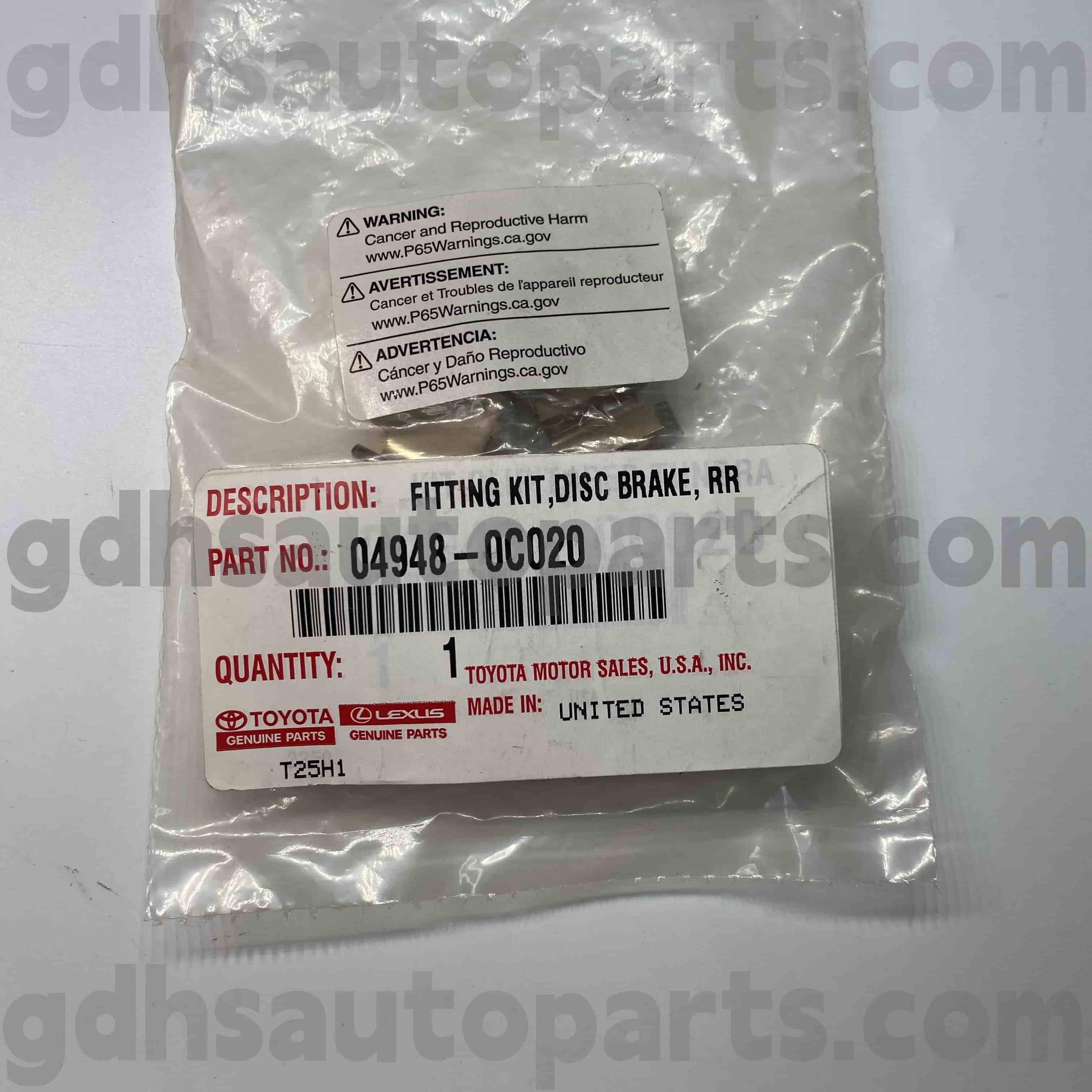 04948-0C020 TOYOTA EGABAN PARTS FÉK PAD JAVÍTÁSI KITÁLIS KIVÁLASÁG, TUNDRA CHASSIS NO. UCK6#