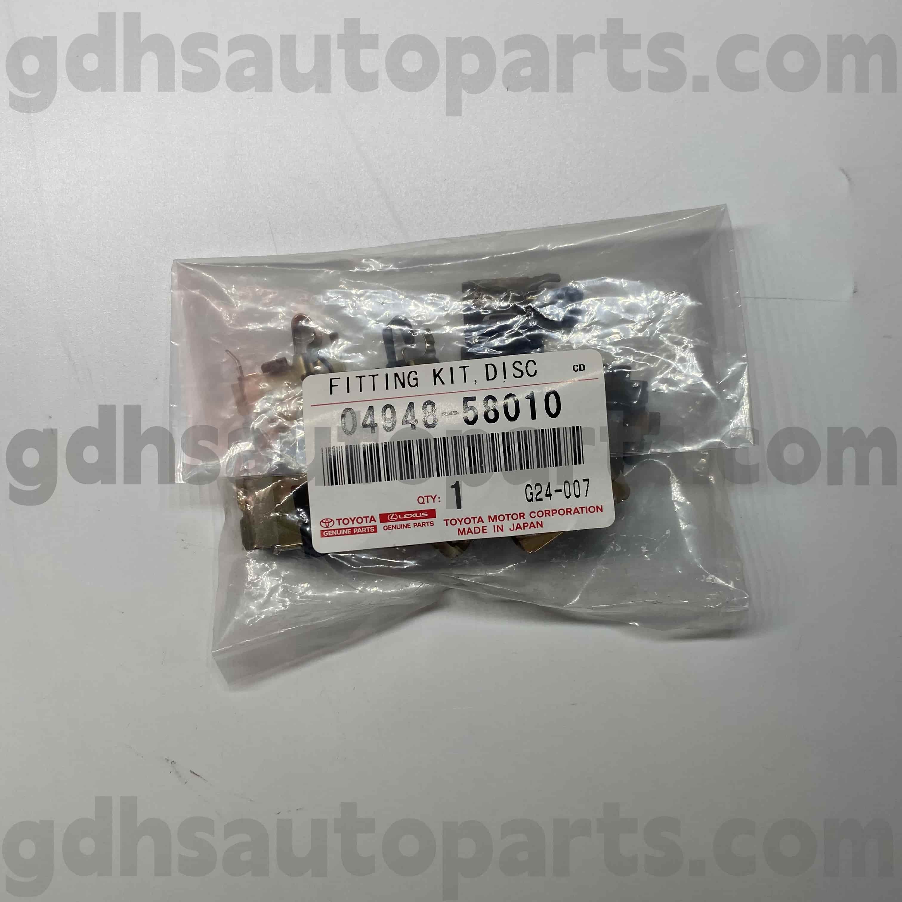 04948-58010 TOYOTA EGABÁLIS PARTS FÉK PAD JAVÍTÁSI Készlet Harrier/HYBRID, YARIS, LEXUS LBXCHASSSIS NO. ZRE120 ZRE152 ZSP9#