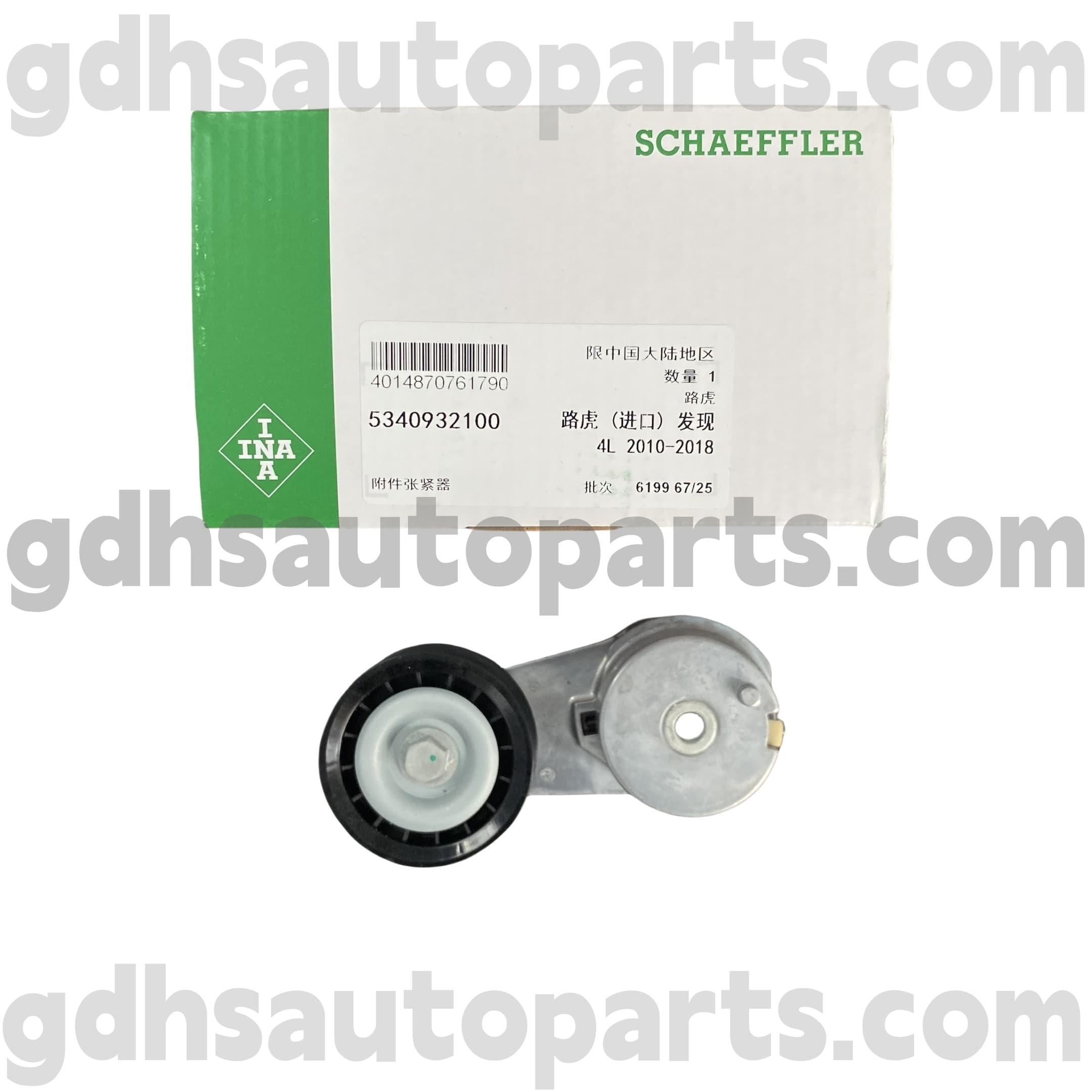 5340932100 Schaeffler Ina meghajtó öv feszítője a Land Rover Discovery 3 -hoz, Land Rover Discovery 4 OE No. LR038199
