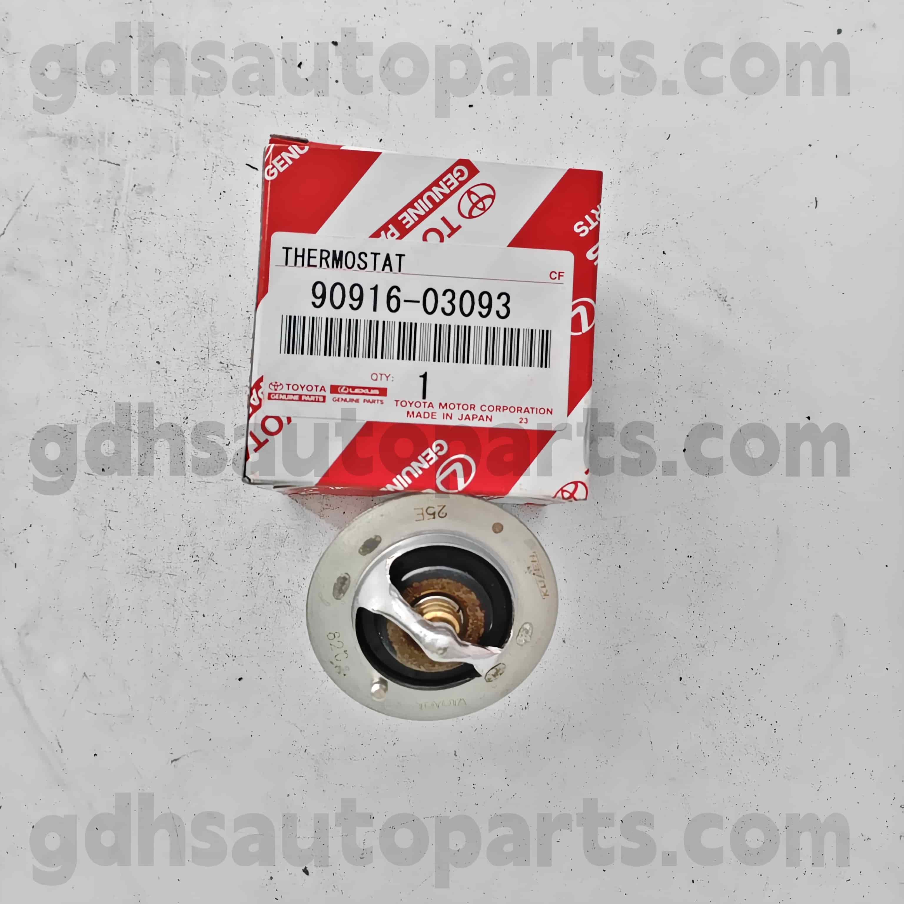 90916-03093 Toyota valódi alkatrészek termosztát tacoma 、 Hilux 、 korona 、 korona 、 Lexus GS300 、 Land Cruiser Prado Chassis No. 1JZGTE, 1JZGE..JZX11#